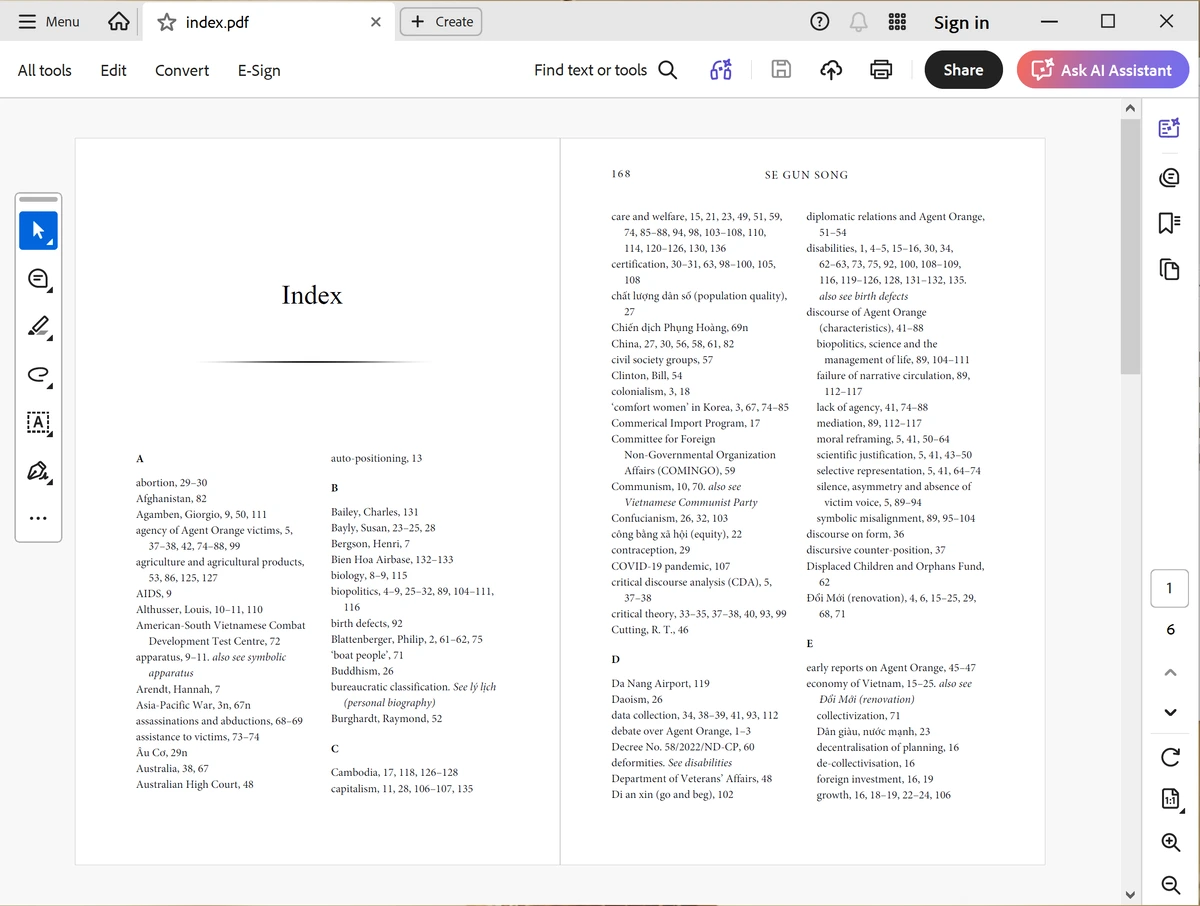 PDF Index Generator sample
